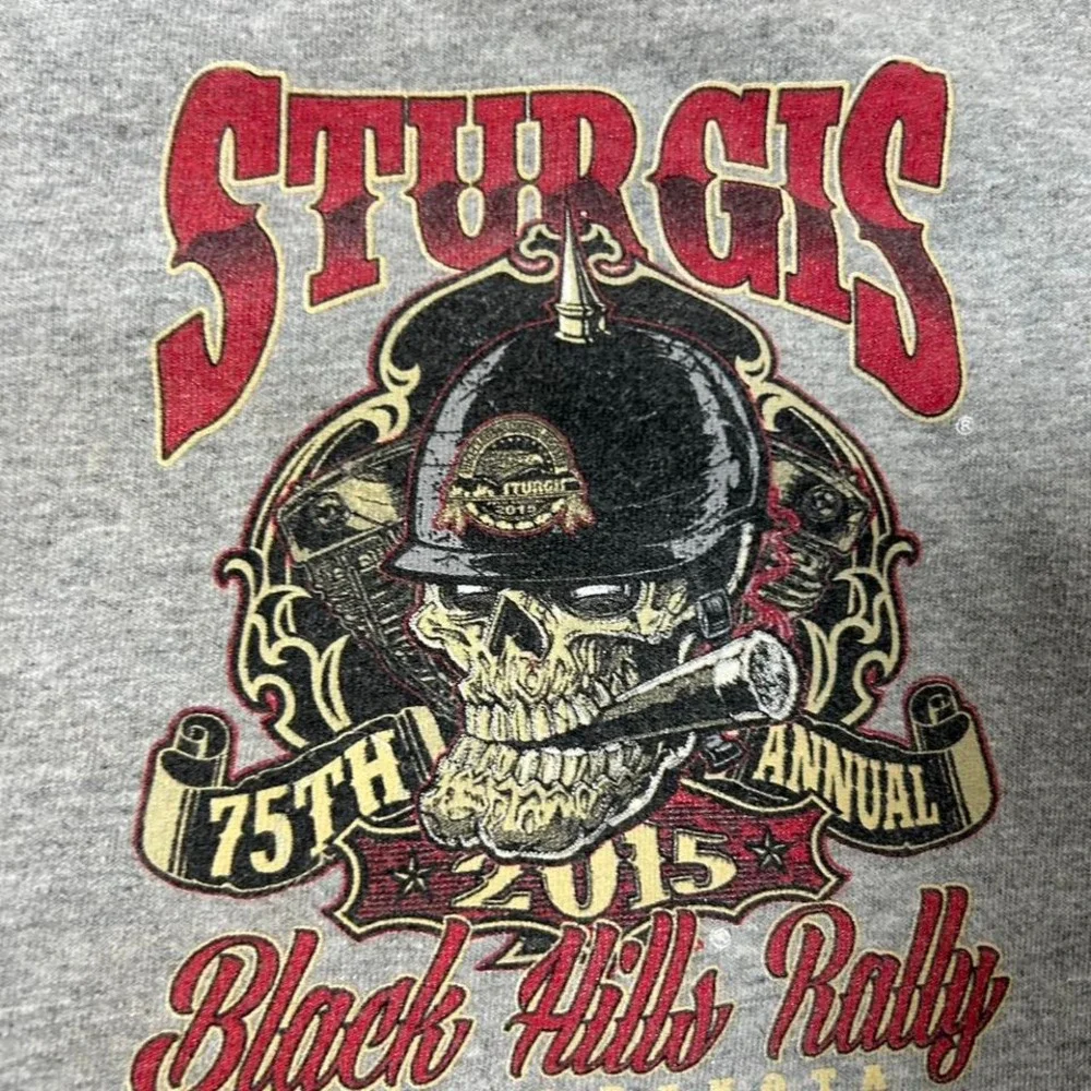 Sturgis Black Hills Rally South Dakota 2015 large T Shirt 75th Anniversary - Picture 3 of 4
